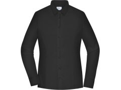 Daiber JN 1371 Popelínová halenka slim fit s&nbsp;dlouhým rukávem 02.1371 black