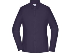 Daiber JN 1371 Popelínová halenka slim fit s dlouhým rukávem 02.1371 deep purple