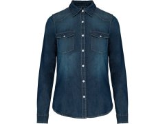 Kariban K 518 Denim halenka s dlouhým rukávem 20.K518 blue jean
