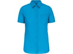 Kariban K 548 Popelínová halenka "Judith" s krátkým rukávem 20.K548 bright turquoise
