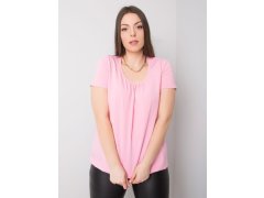 Světle růžová bavlněná halenka Celeste plus size