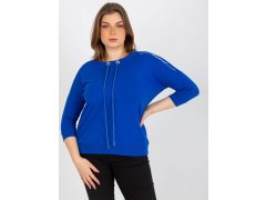 Dámská halenka plus size s 3/4 rukávy - modrá