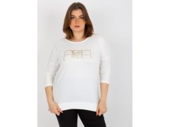 Dámská halenka plus size s 3/4 rukávem - ecru