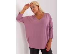 Prašně růžová halenka plus size velikosti s 3/4 rukávy 6781489