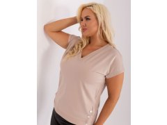 Dámská béžová bavlněná halenka plus size 6605082