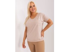 Dámská béžová halenka plus size velikosti 6605417