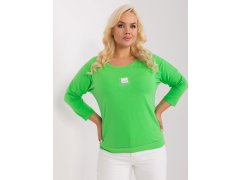 Světle zelená halenka plus size s kulatým výstřihem 6825095