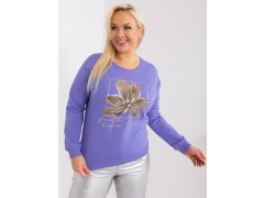 Fialová dámská halenka plus size s potiskem