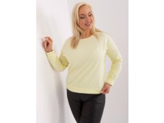 Světle žlutá halenka plus size s kulatým výstřihem