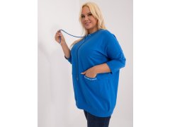 Tmavě modrá halenka plus size se stahovacími šňůrkami