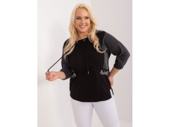 Černá dámská halenka plus size s 3/4 rukávem 6999517