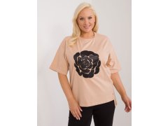 Camel dámská halenka plus size s nášivkou