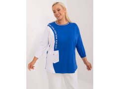 Tmavě modrá halenka plus size s 3/4 rukávy 7000349