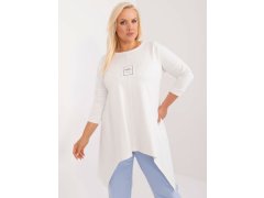 Ecru halenka z bavlny plus size s 3/4 rukávy