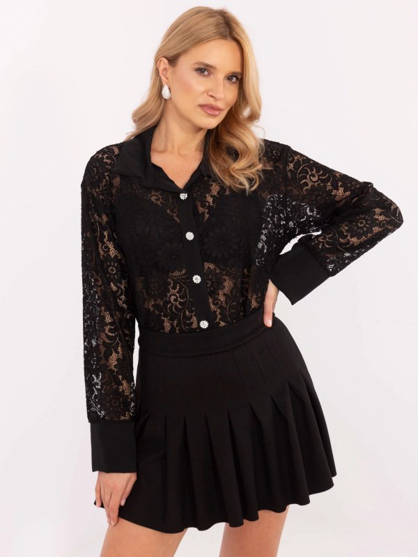 Dámské košile KS C243.18 černá - FPrice - Dámské oblečení košile a&nbsp;halenky