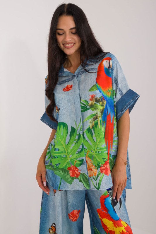 Košile s krátkým rukávem model 198371 Italy Moda Košile s krátkým rukávem model 198371 Italy Moda - Dámské oblečení košile a halenky