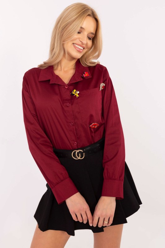 Košile s dlouhým rukávem model 204357 Italy Moda Košile s dlouhým rukávem model 204357 Italy Moda - Dámské oblečení košile a halenky