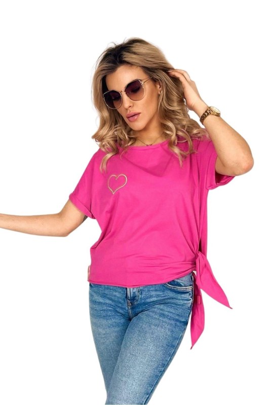 Dámská halenka Heart pink - MM FASHION - Dámské oblečení košile a halenky