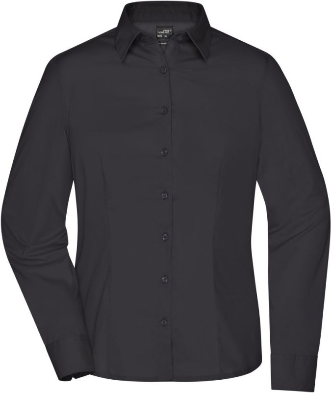 Daiber JN 641 Popelínová business halenka s dlouhým rukávem 02.0641 black