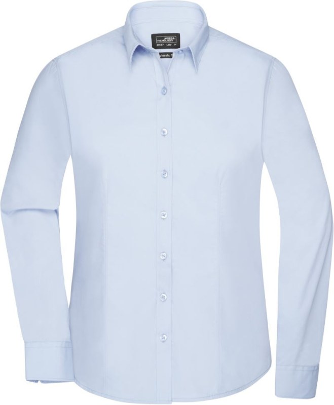 Daiber JN 677 Popelínová halenka s dlouhým rukávem 02.0677 light blue