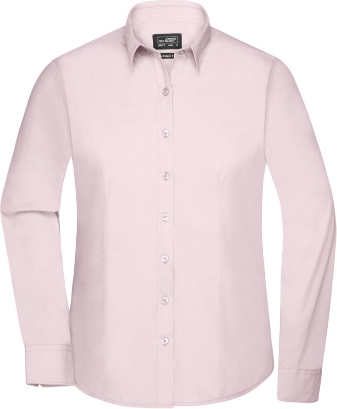 Daiber JN 677 Popelínová halenka s&nbsp;dlouhým rukávem 02.0677 light pink - Dámské oblečení košile a&nbsp;halenky