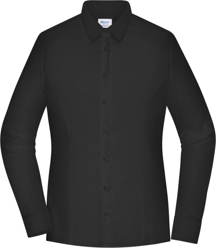 Daiber JN 1371 Popelínová halenka slim fit s dlouhým rukávem 02.1371 black