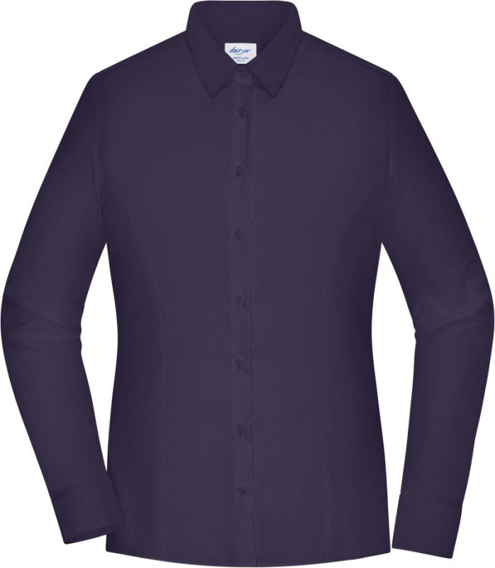 Daiber JN 1371 Popelínová halenka slim fit s dlouhým rukávem 02.1371 deep purple