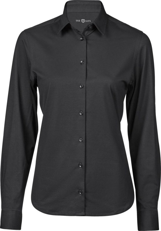 Tee Jays TJ 4031 Strečová halenka s&nbsp;dlouhým rukávem 18.4031 black - Dámské oblečení košile a&nbsp;halenky