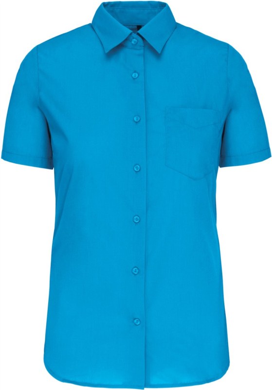 Kariban K 548 Popelínová halenka "Judith" s krátkým rukávem 20.K548 bright turquoise