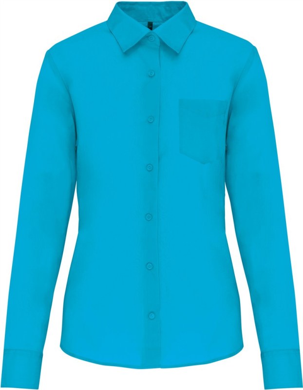Kariban K 549 Popelínová halenka "Jessica" s dlouhým rukávem 20.K549 bright turquoise