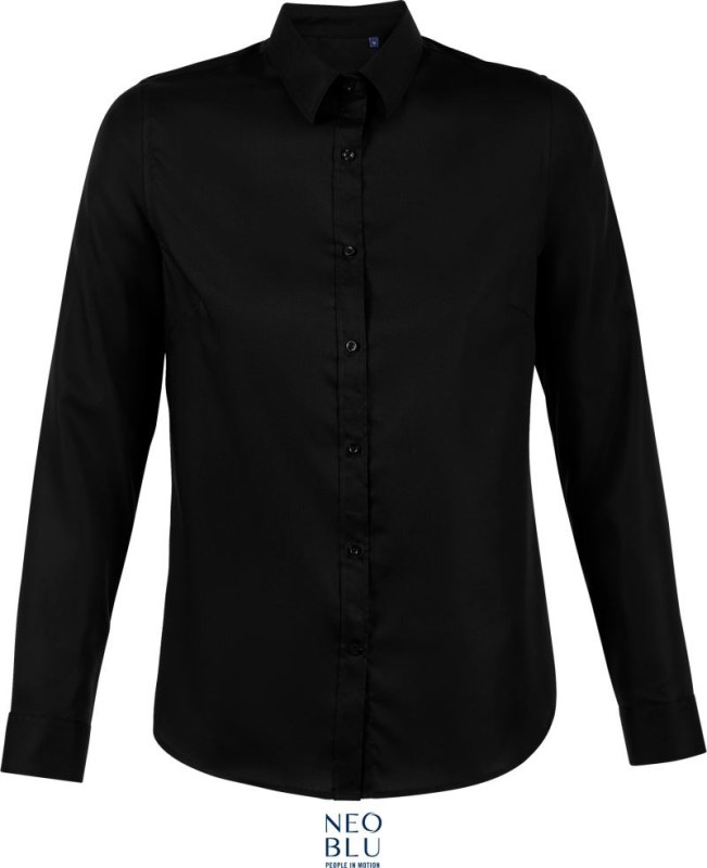 NEOBLU Blaise Women Mikro keprová halenka s dlouhým rukávem 24.3183 deep black