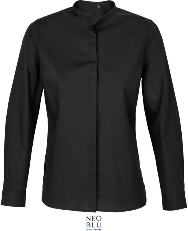 NEOBLU Bart Women Popelínová halenka s dlouhým rukávem 24.3787 deep black
