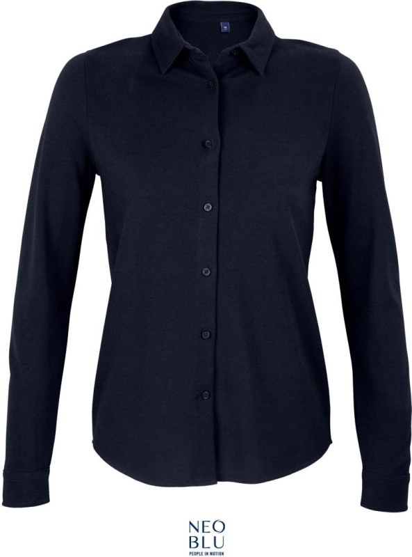 NEOBLU Basile Women Piqué halenka s dlouhým rukávem 24.3791 night blue