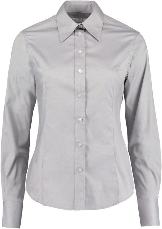 Kustom Kit KK 702 (6-24) Halenka Oxford s dlouhým rukávem 43.0702 silver grey
