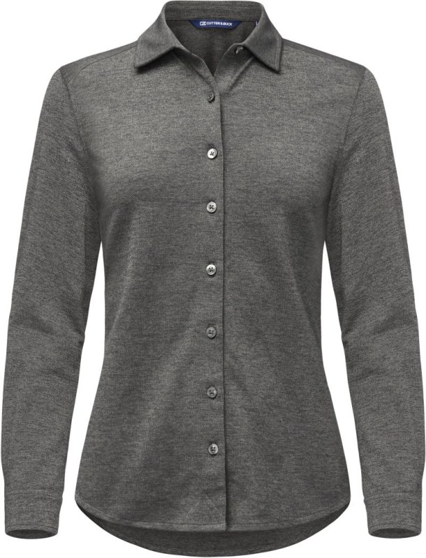 Cutter & Buck Advantage Shirt Women Piqué halenka s dlouhým rukávem 68.2411 anthracite melange