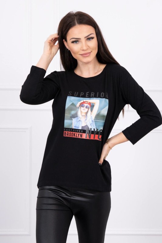 Halenka s potiskem Superior černá
