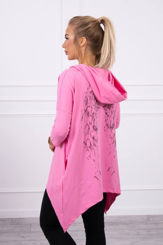 Halenka s potiskem křídel světle růžová - Dámské oblečení košile a halenky