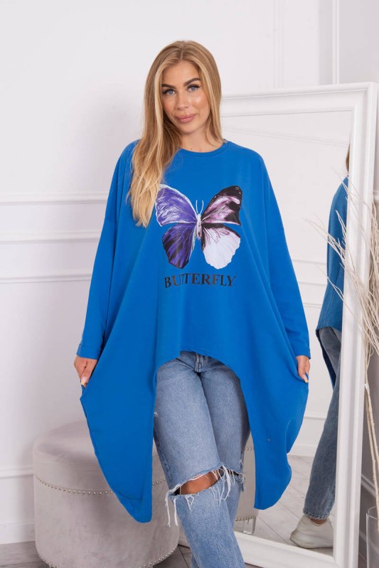 Oversize halenka s potiskem chrpy