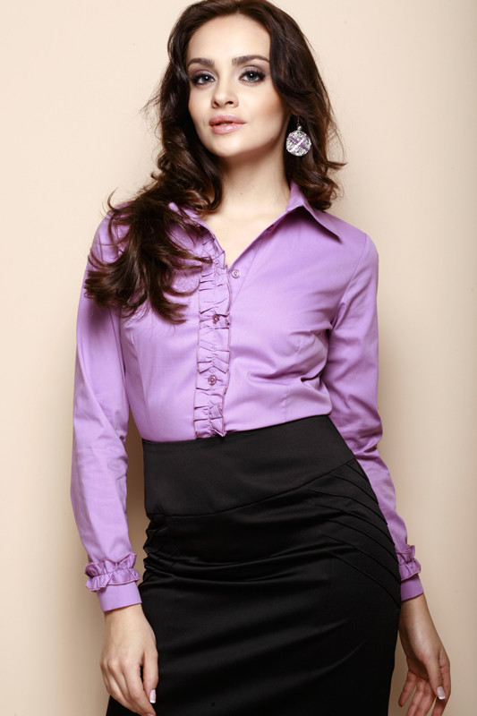 Košile Ofelia Mod. 68 fialová - Figl - Dámské oblečení košile a halenky