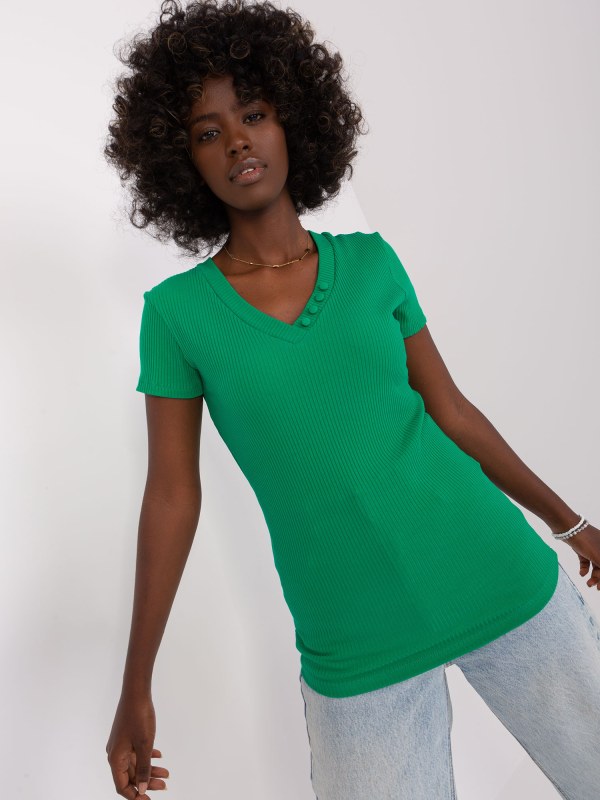 Zelená vypasovaná basic pruhovaná halenka - Dámské oblečení košile a halenky