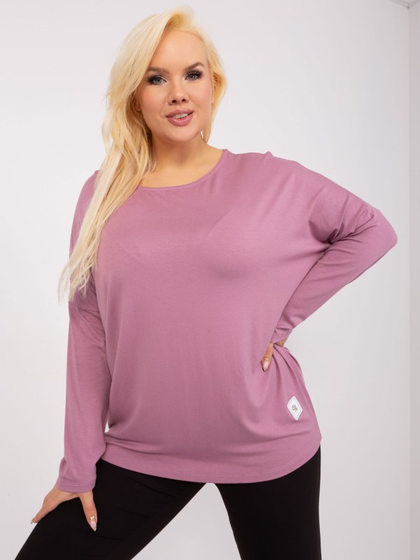 Prašně růžová halenka plus size velikosti s dlouhým rukávem od Paloma - Dámské oblečení košile a halenky