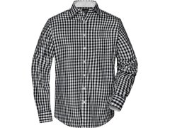 Daiber JN 617 Popelínová kostkovaná košile s dl. rukávem 02.0617 black/white