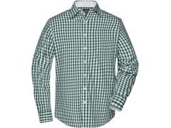 Daiber JN 617 Popelínová kostkovaná košile s dl. rukávem 02.0617 forest green/white
