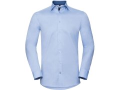 Russell Athletic 964M Kontrastní košile s dl. rukávem vzor rybí kost 11.964M light blue/mid blue/bright navy