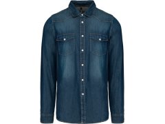 Kariban K 519 Denim košile s dlouhým rukávem 20.K519 blue jean