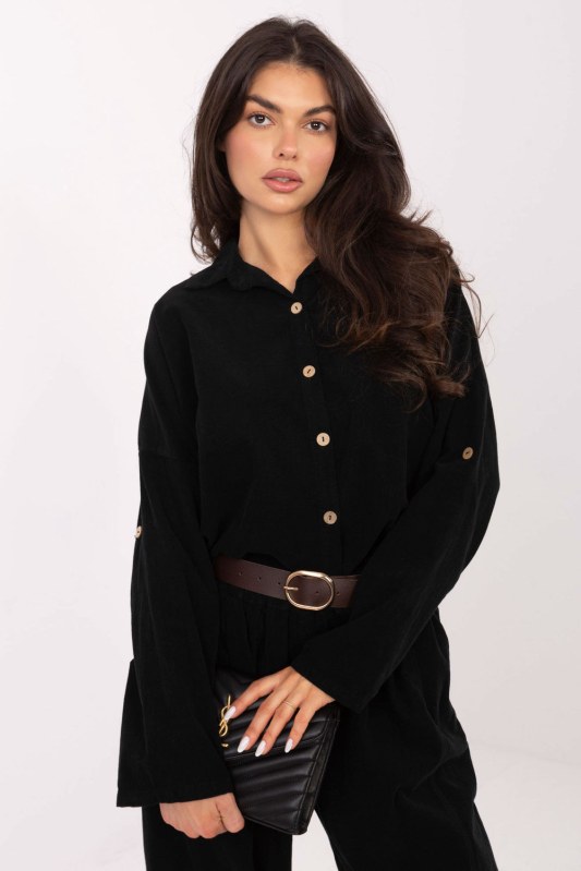 Košile s dlouhým rukávem s vysokým pasem model 220828 Italy Moda