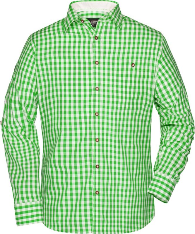 Daiber JN 638 Popelínová kostkovaná košile tradiční styl 02.0638 green/white