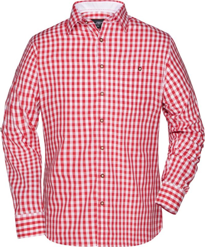 Daiber JN 638 Popelínová kostkovaná košile tradiční styl 02.0638 red/white