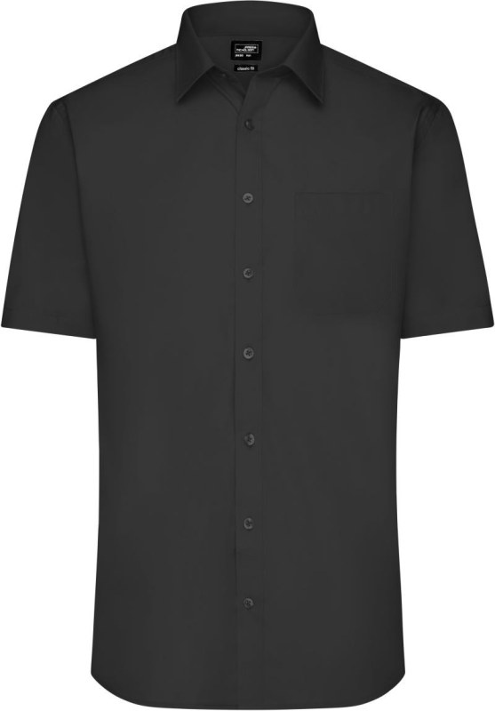 Daiber JN 680 Popelínová košile s krátkým rukávem 02.0680 black