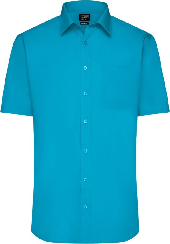 Daiber JN 680 Popelínová košile s krátkým rukávem 02.0680 turquoise